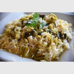 Pickled Mustard Green Fried Rice - Com Chien Dau Chua