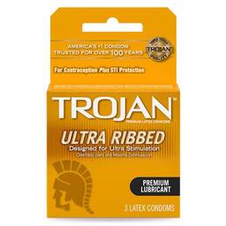 Trojan Ultra Ribbed - Regular/3 Pack
