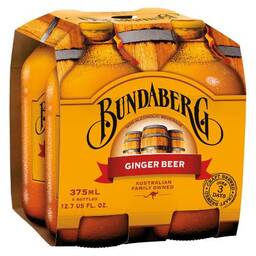 Bundaberg Ginger Beer - 375ml Bottles/4 Pack