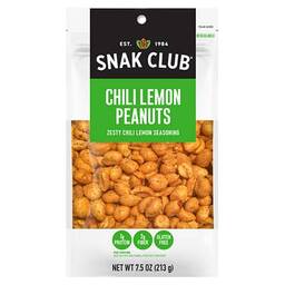 Snak Club Chili Lemon Peanuts - 7.5 oz Bag/Single