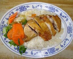 33. BBQ Chicken Steamed Rice (Cơm Trắng Gà Quay)