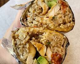 Teriyaki chicken burrito